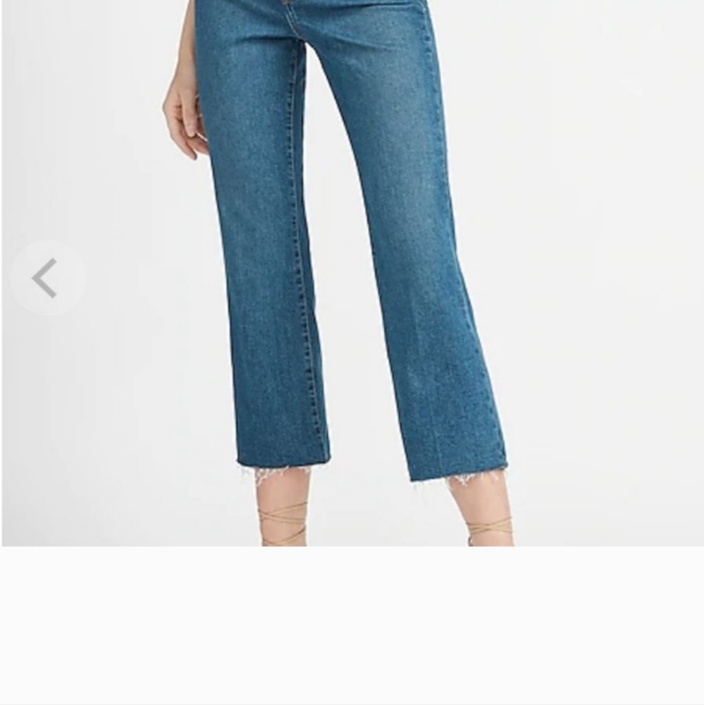 Size 8 chopped flare high-rise jeans